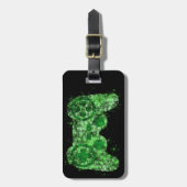Green Neon Video Game Controller  Bagagelabel (Voorkant verticaal)