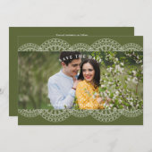 Green Nice Lace Effect Romantic Couple Photo (Voorkant / Achterkant)