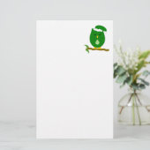 Green Night Owl Design Briefpapier (Staand voorkant)