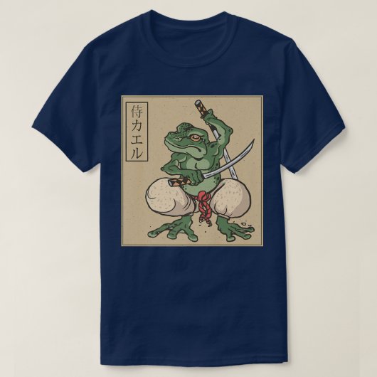 Green Ninja Frog Samurai T-shirt (Design voorkant)
