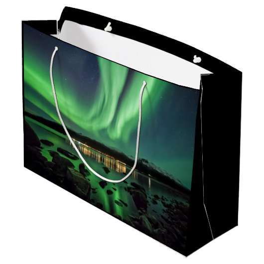 Green Northern Lights Groot Cadeauzakje (Achterkant Gekanteld)