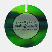 Green Northern Lights Memorial Suncatcher Glas Ornament (Achterkant)