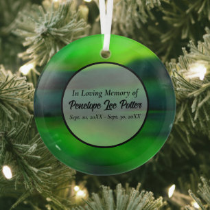 Green Northern Lights Memorial Suncatcher Glas Ornament