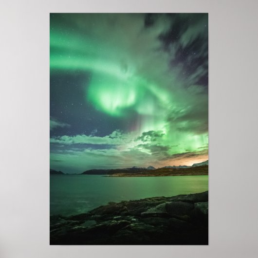 Green Northern Lights Poster (Voorkant)