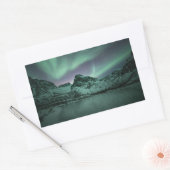 Green Northern Lights Rechthoekige Sticker (Envelop)