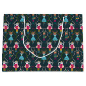 Green Nutcracker Animals Pattern Groot Cadeauzakje (Voorkant)