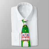 Green Nutcracker Soldier Christmas Stropdas (Gebonden)
