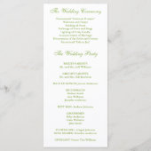 Green Oak Tree Fall Wedding Programma (Achterkant)