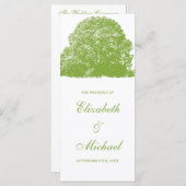 Green Oak Tree Fall Wedding Programma (Voorkant / Achterkant)