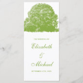 Green Oak Tree Fall Wedding Programma (Voorkant)