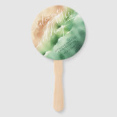 Green Ocean Beach Day Party Welkom bruiloft Handwaaier (Achterkant)