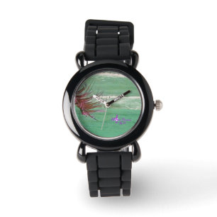 Green Ocean Water Silver Strap Mode horloge