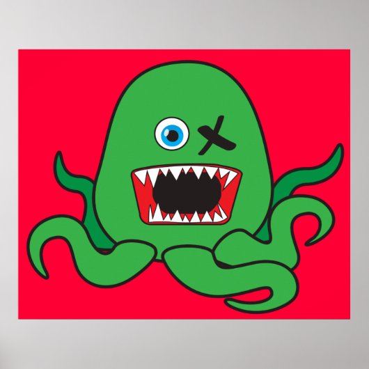 Green Octomonster Poster (Voorkant)