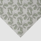 Green Olive & Leaf Pattern Gray Green Background Tissuepapier (Detail)