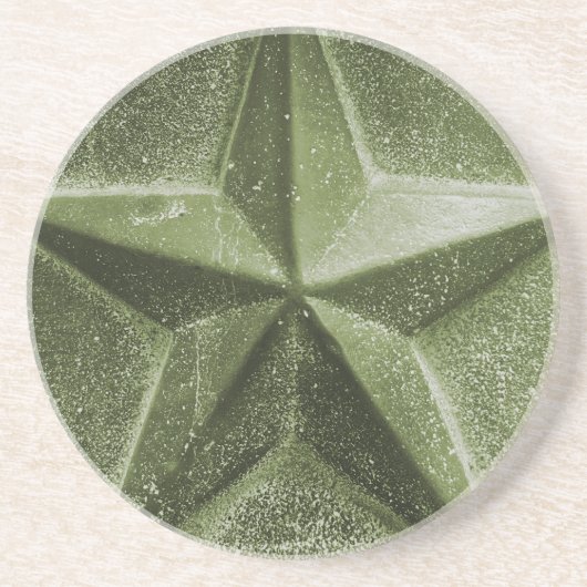 GREEN/OLIVE STAR coaster Zandsteen Onderzetter (Voorkant)
