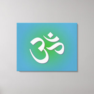 Green Om Symbol Canvas Afdruk