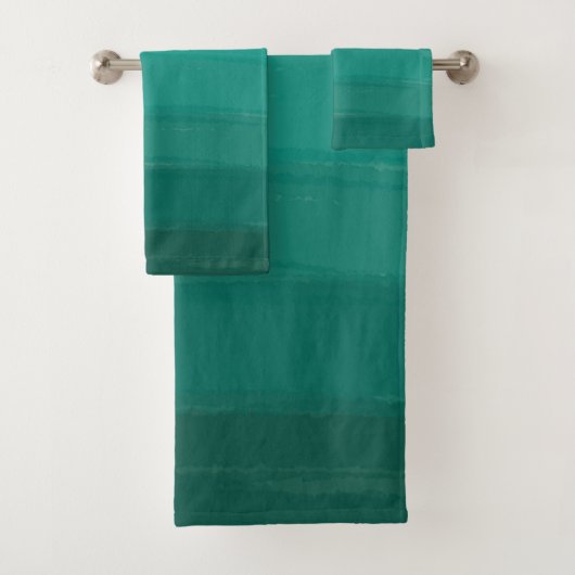 Green Ombre Bath Towel Set Bad Handdoek (Insitu)