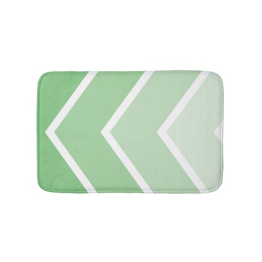 Green Ombré Chevron Stripes Pattern Badmat (Voorkant)