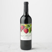 Green Ombre Red  aardbeien Weddenschap Wijn Etiket (Voorkant)