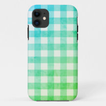 Green Ombré & White Play Gingham 