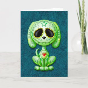 Green on Blue Zombie Sugar Puppy Kaart