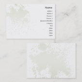Green on White Splatter - Chubby Visitekaartje (Voorkant / Achterkant)