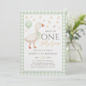 Green One Silly Goose 1er Invitation anniversaire (Debout devant)
