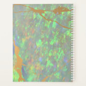 Green Opal Gold Marble Personnalisé Annuel Planner (Dos)