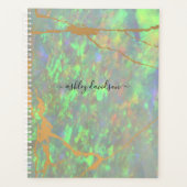 Green Opal Gold Marble Personnalisé Annuel Planner (Devant)