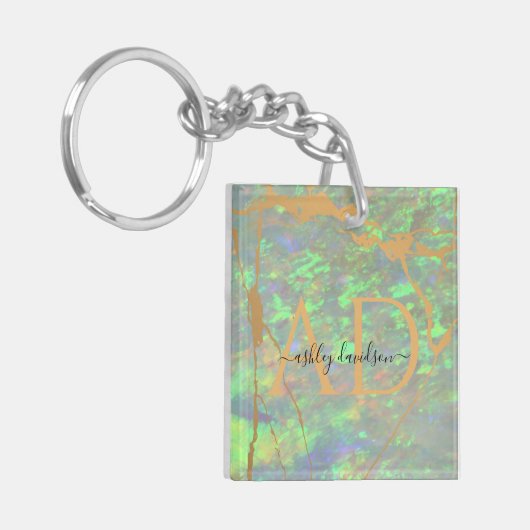 Green Opal Modern Glam Business Sleutelhanger (Voorkant Links)