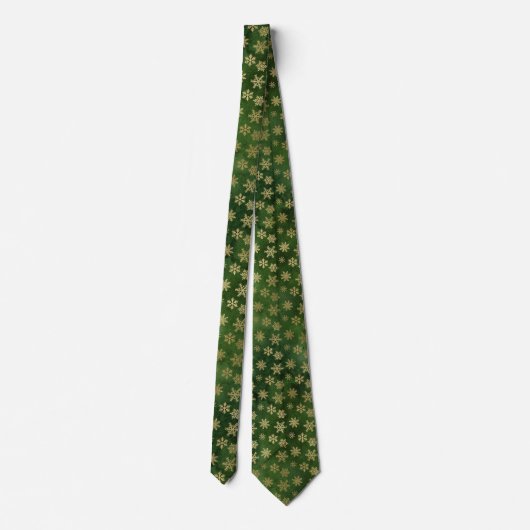 GREEN OR NOËL SNOWFLAKE MOTIF CRAVATE (Dos)
