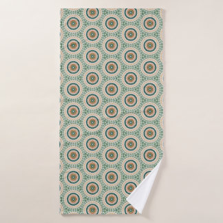 Green Orange And Blue Boho Chic Circle Pattern