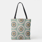 Green Orange And Blue Boho Chic Circle Pattern Draagtas (Achterkant)
