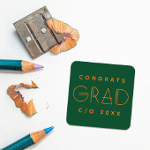 Green Orange Grad Typography Graduation Sticker