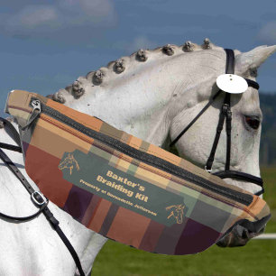 Green Orange Plaid Horse Show Mane Tail Braiding