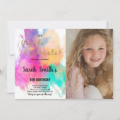 Green Orange Rose Paint Invitation Anniversaire (Devant)