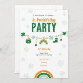 Green & Orange St. Patrick’s Day Party Invitation (Devant / Derrière)