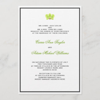 Green Orchid Invitation Kaart