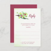 Green Orchid Marsala Mariage Réponses Cartes (Devant / Derrière)