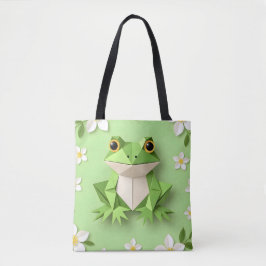 Green Origami Frog Tote Bag – Cute Nature-Inspired