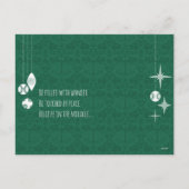 Green Ornamenten Retro kerstserie Foto Feestdagenkaart (Achterkant)