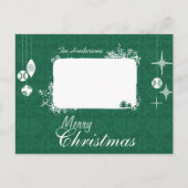 Green Ornamenten Retro kerstserie Foto Feestdagenkaart (Voorkant)