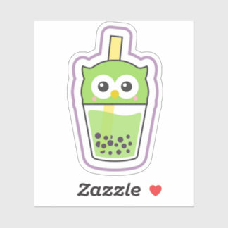 Green Owl Boba Sticker
