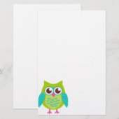 Green Owls Gift Briefpapier (Voorkant / Achterkant)