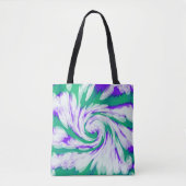 Green Paars Tie Dye Swirl Draagtas (Voorkant)