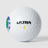 Green Paars Tie Dye Swirl Golfballen (Logo)
