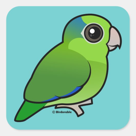 Green Pacific Parrotlet Vierkante Sticker (Voorkant)