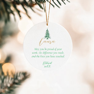 Green Pagoda Kerstboom Pensioen 1-Foto Keramisch Ornament