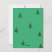Green Painterly Xmas Tree Checkerboard Photo Note Feestdagenkaart (Achterkant)