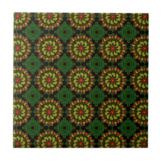 Green Paisley Pattern Tegel Tegeltje (Voorkant)